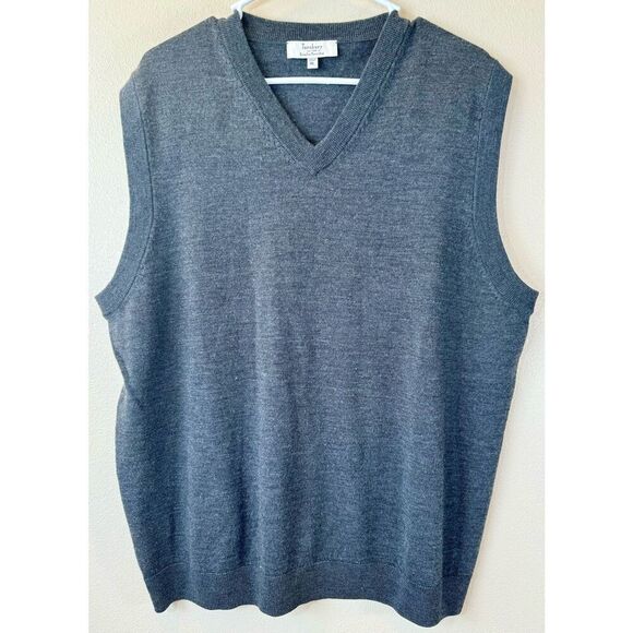 Turnbury's 100% Extra Fine Merino Wool Men’s Sweater V-Neck Vest XL - Picture 1 of 8